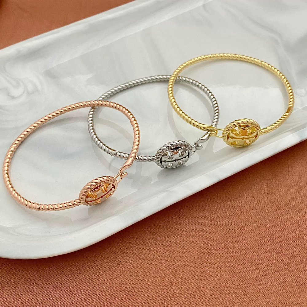 Tory Burch Letter Cutout Open Bracelet